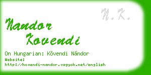 nandor kovendi business card